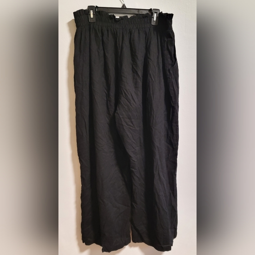 Hayden Los Angeles Linen Blend Paper Bag Waist Wide Leg Resortwear Whimsigoth 3X - Picture 3 of 9